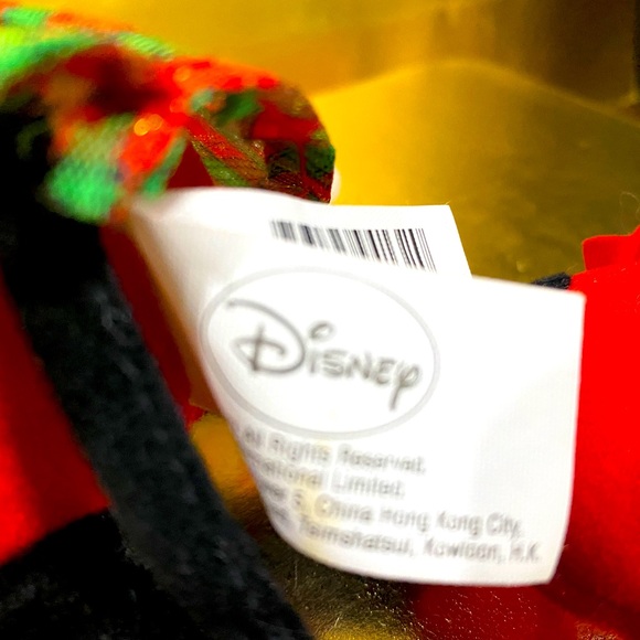 DISNEY CHRISTMAS HOLIDAY MINNIE MOUSE w/SANTA HAT PLUSH ATTACHED ORIGINAL TAGS - Picture 6 of 7